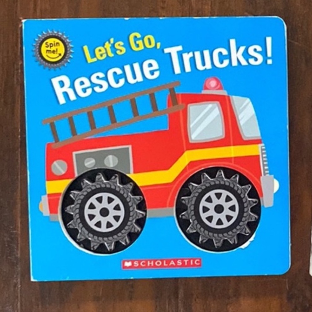 5/$10 Kids Book | Children's Big Interactive Board Book: Let’s Go Rescue Trucks